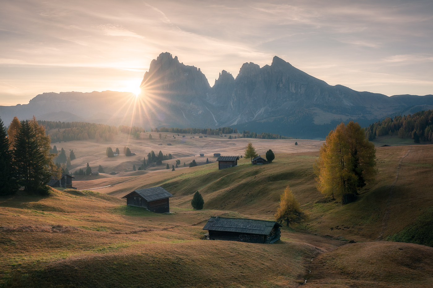 Dolomites Photography Tour – Sunrise at Alpe di Siusi Sunrise over Alpe di Siusi in the Dolomites during a landscape photography tour
